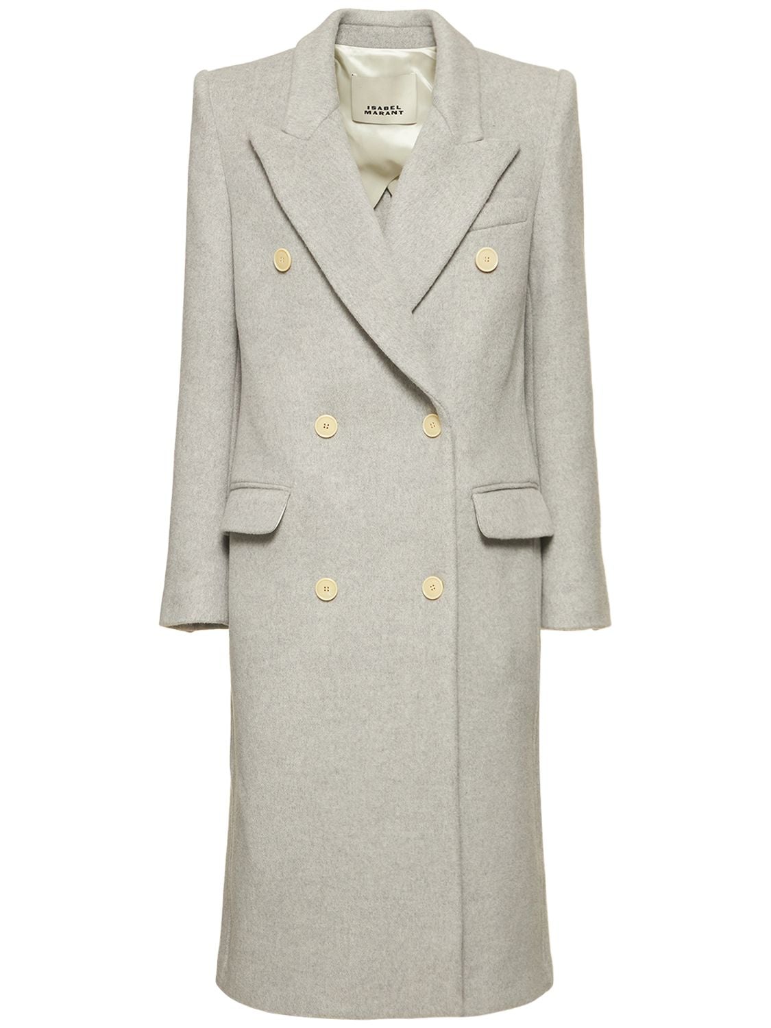 Isabel Marant Enarrya Double-breasted Wool-cashmere Coat In Grey | ModeSens