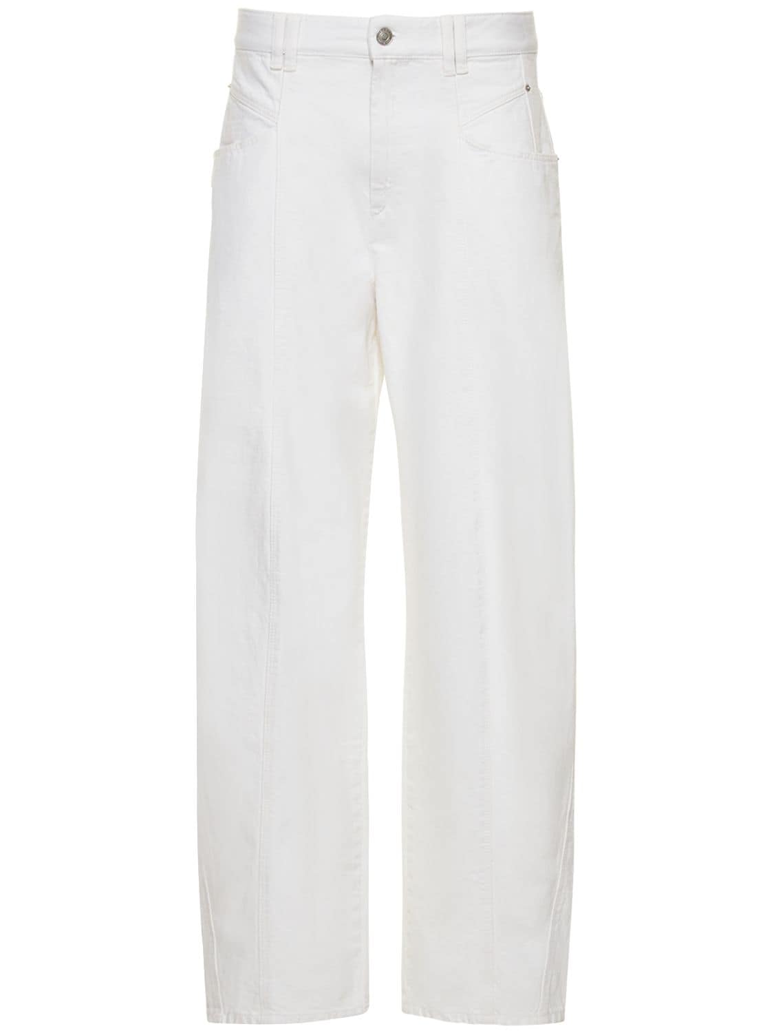Isabel Marant Vetan棉质直筒牛仔裤 In White