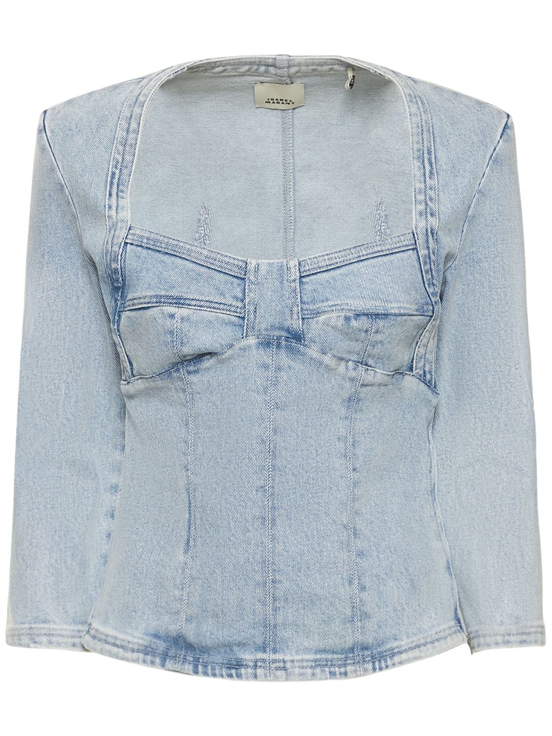 ISABEL MARANT VANIO STRETCH DENIM TOP