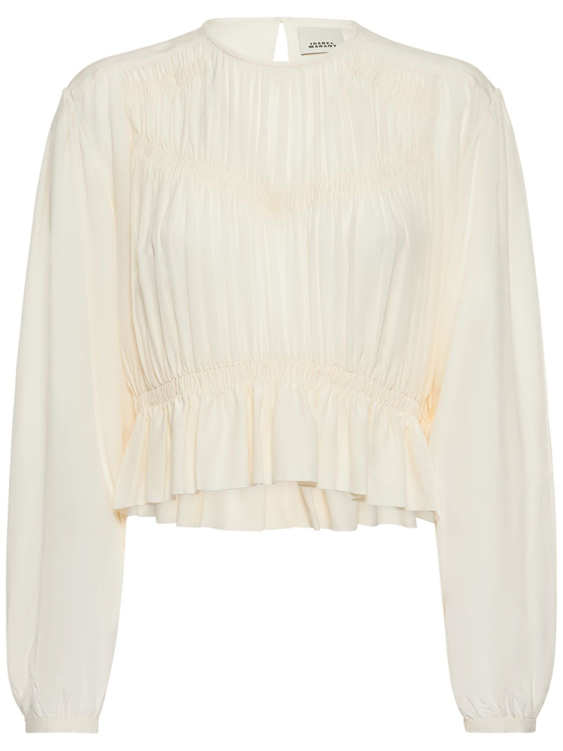 ISABEL MARANT NELINO RUCHED SILK BLOUSE