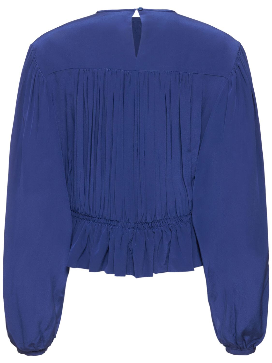 Isabel Marant Nelino Ruched Silk Blouse In Navy