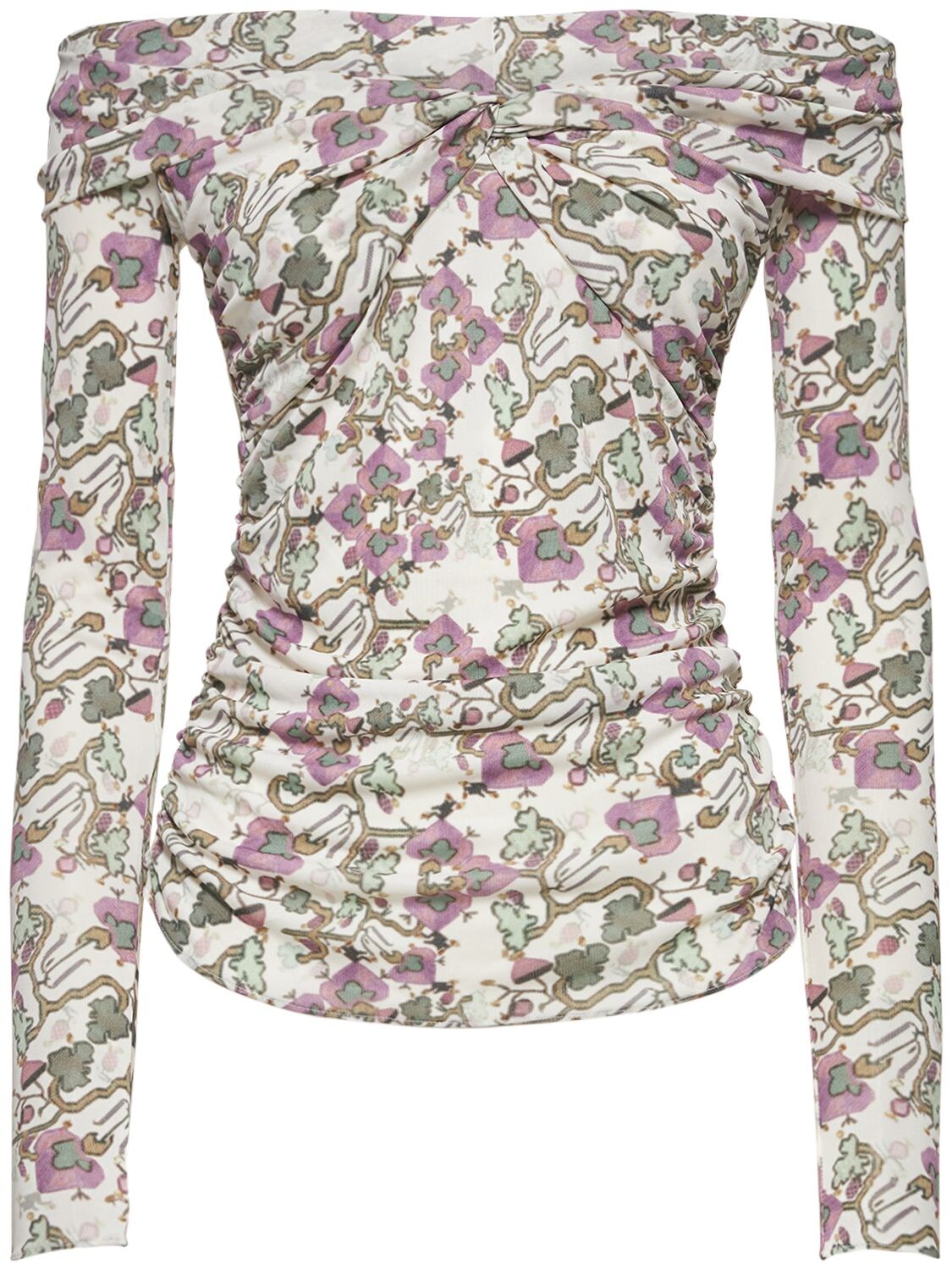 Jiler Printed Jersey Silk Viscose Top – WOMEN > CLOTHING > TOPS