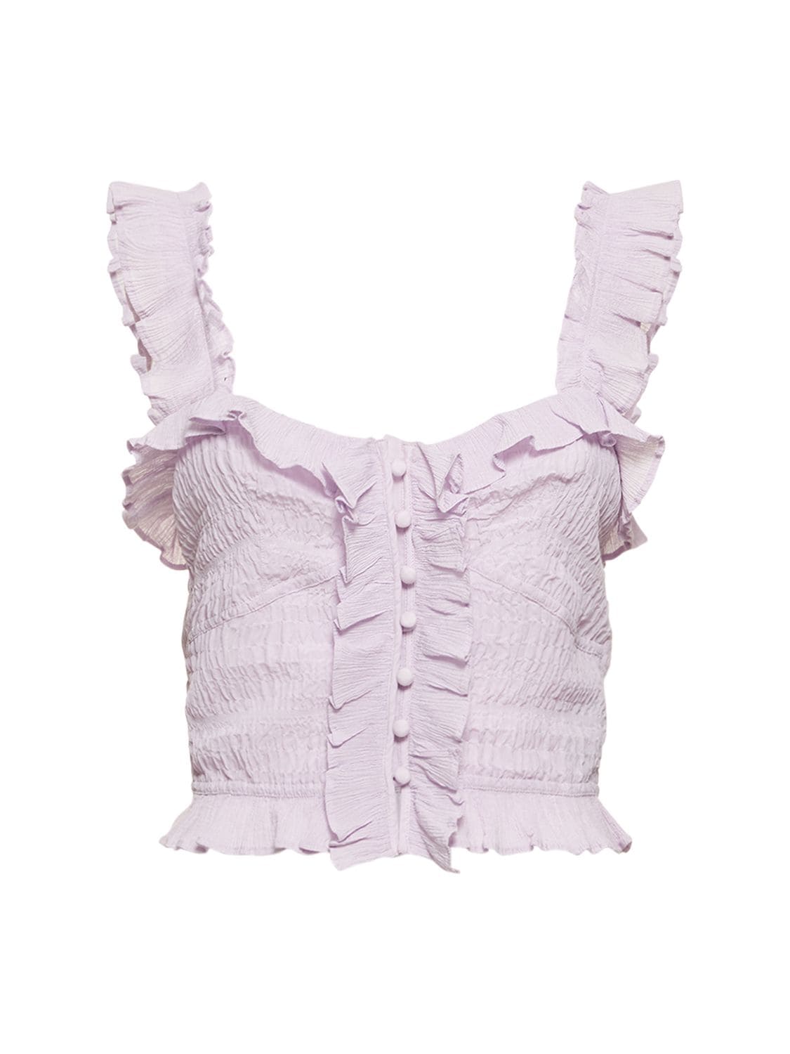 Isabel Marant Gimsy Ruffled Sleeveless Top In Lilac