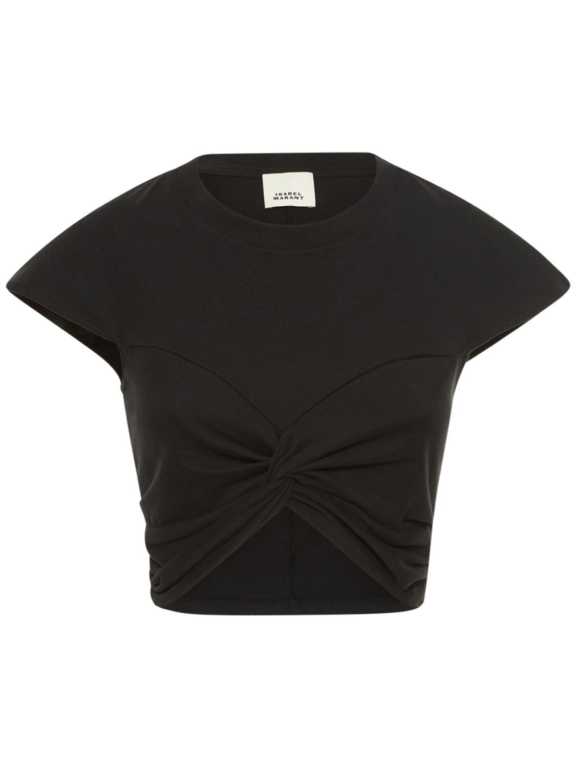 ISABEL MARANT ZINEAE CROPPED COTTON JERSEY T-SHIRT