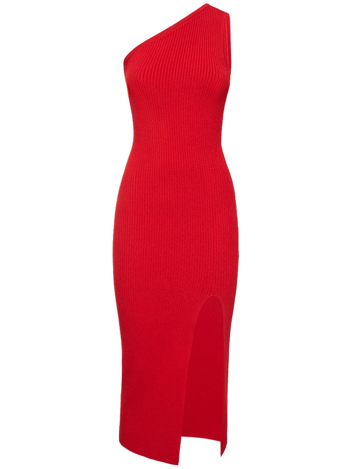 Stretch Ribbed Knit Midi Dress – WOMEN > CLOTHING > DRESSES