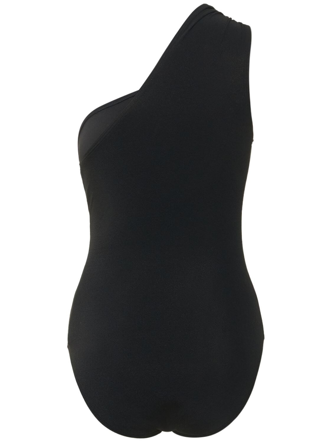 Shop Michael Kors Stretch Jersey One Shoulder Swimsuit In Black