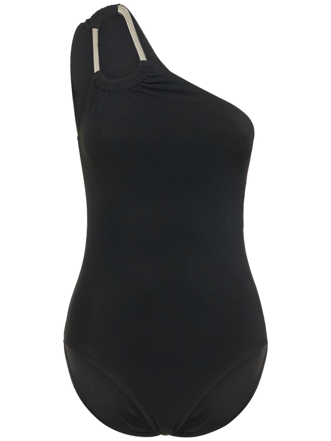 Michael Kors Stretch Jersey One Shoulder Swimsuit In Black
