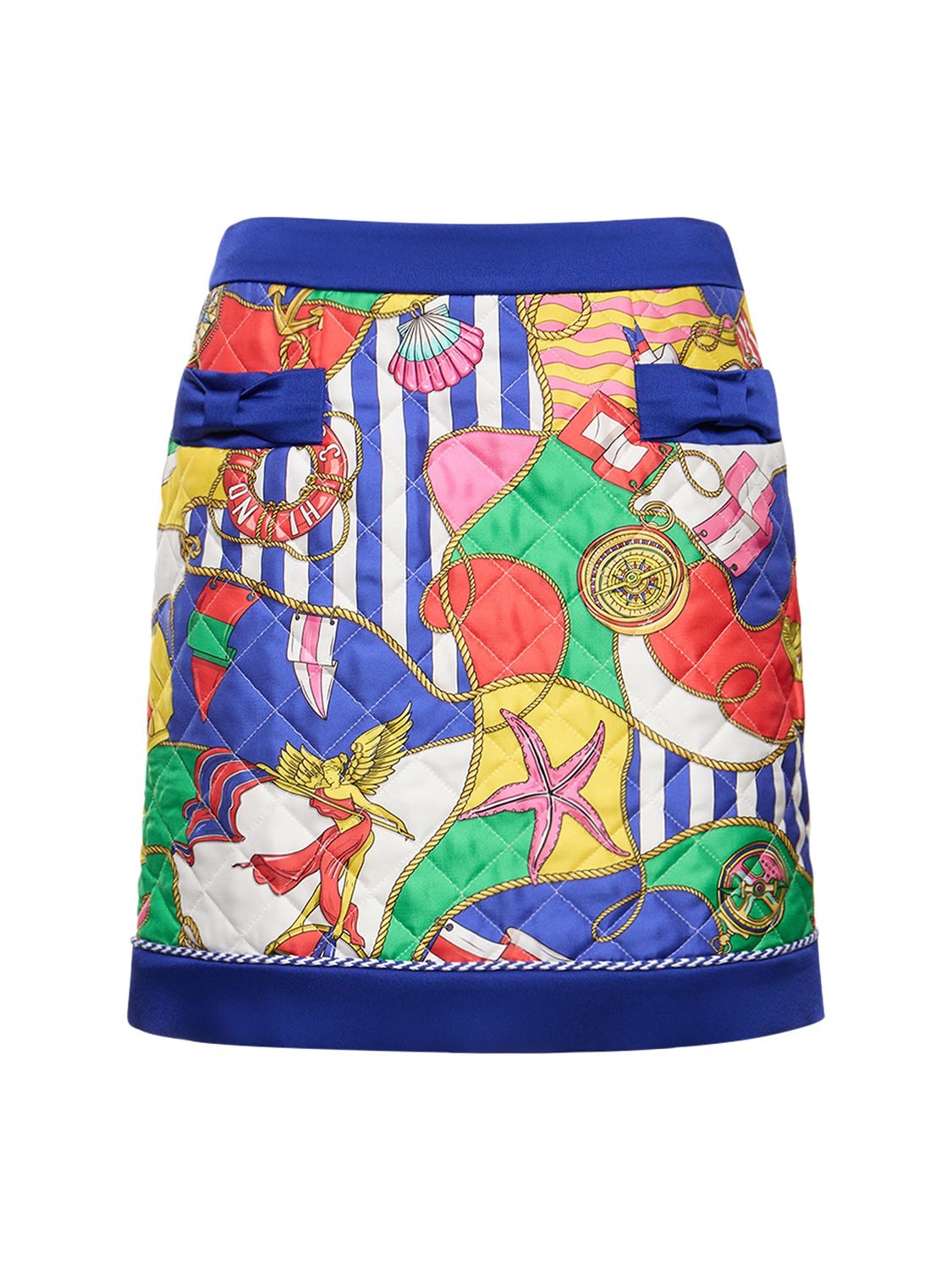 Silk Print Nautical Quilted Mini Skirt – WOMEN > CLOTHING > SKIRTS