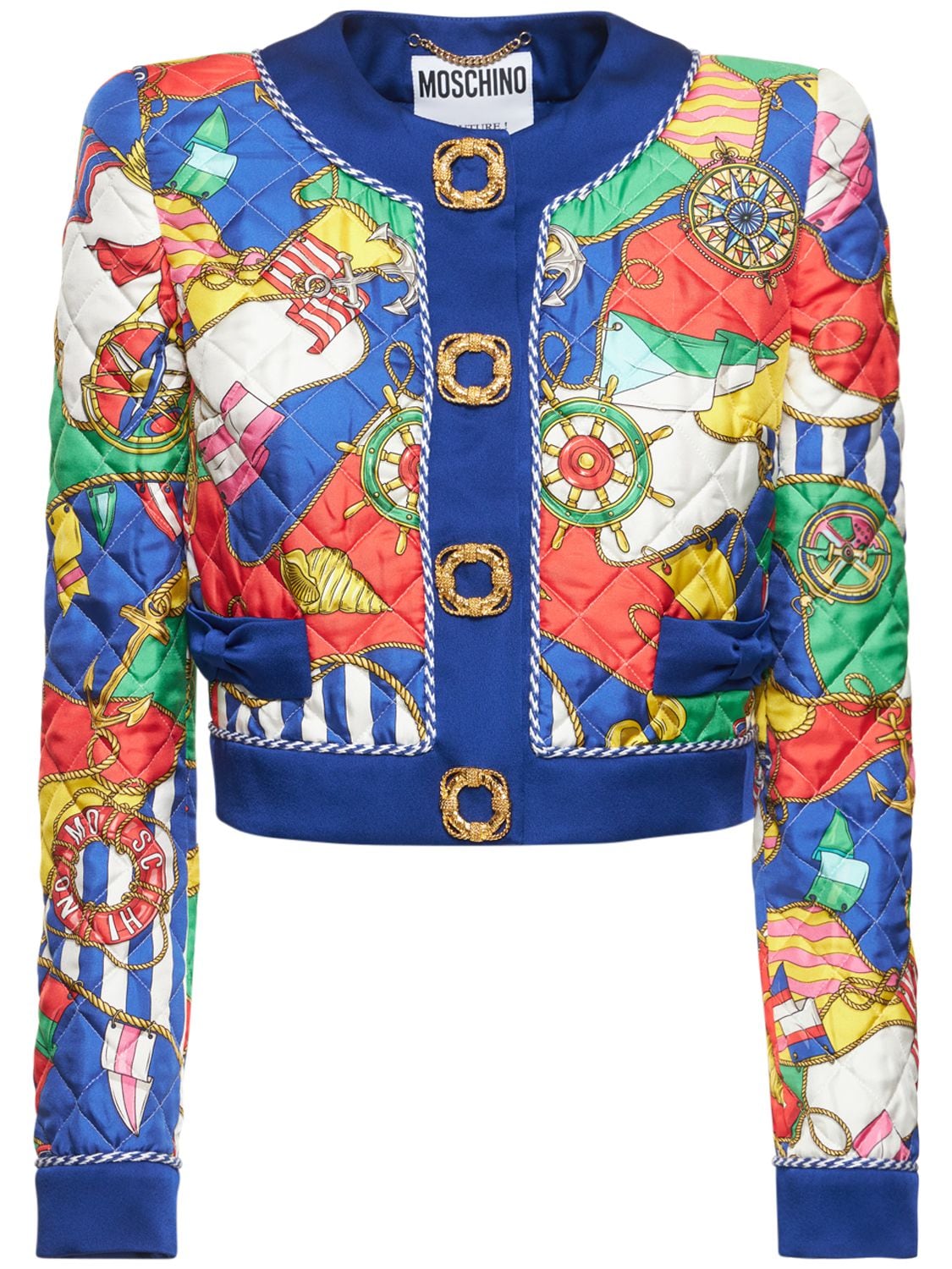 Silk Printed Nautical Quilted Jacket – WOMEN > CLOTHING > JACKETS