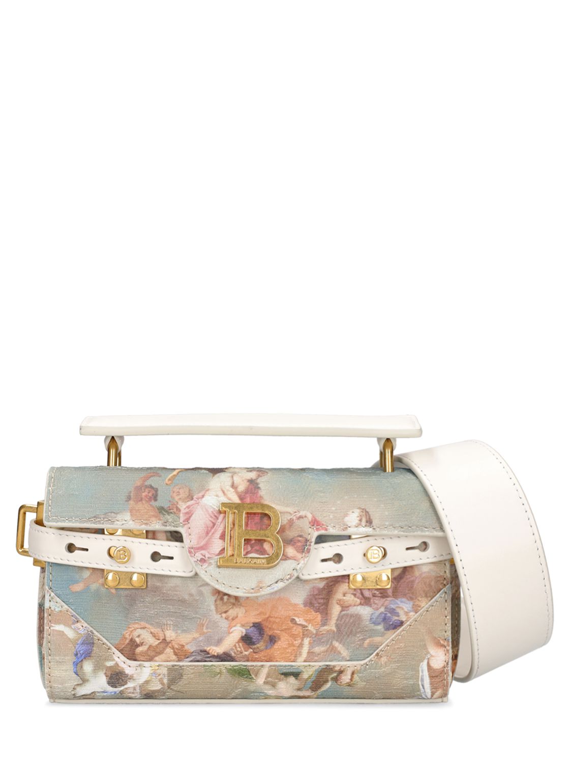 Balmain B-buzz 19 Painterly-print Crossbody Bag In Multicolore