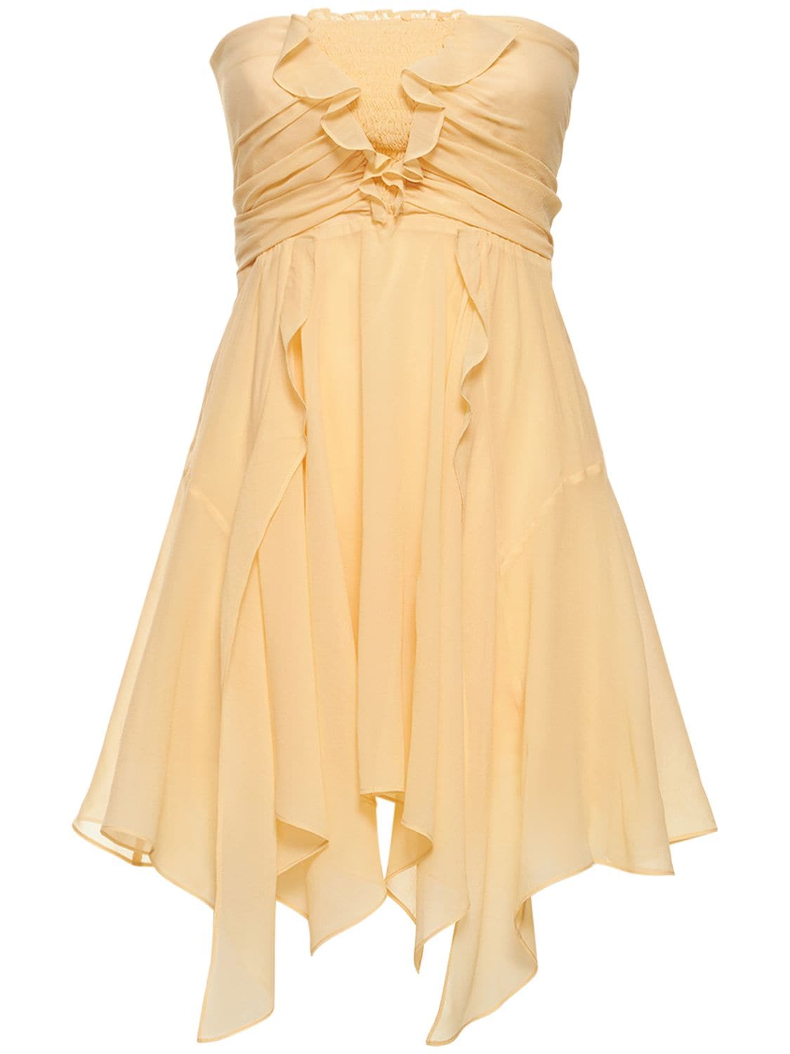 Isabel Marant Tiffen Silk Dress In Yellow
