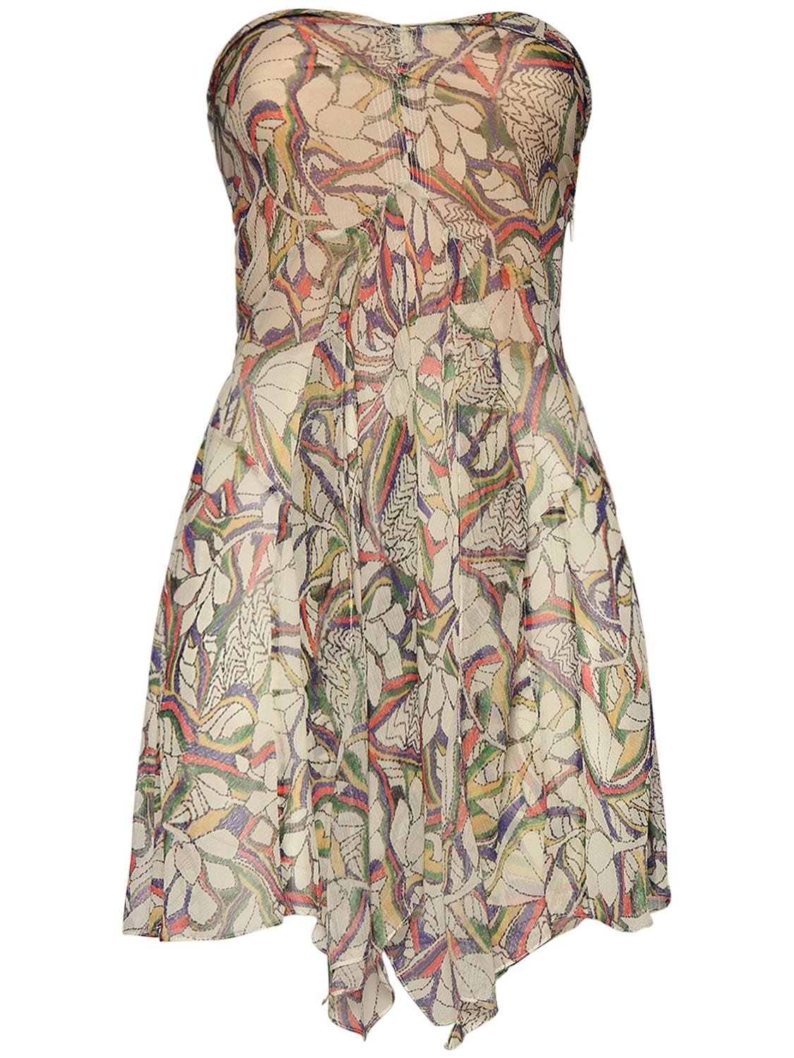 Isabel Marant Louane Printed Silk Mini Dress In Blue,green
