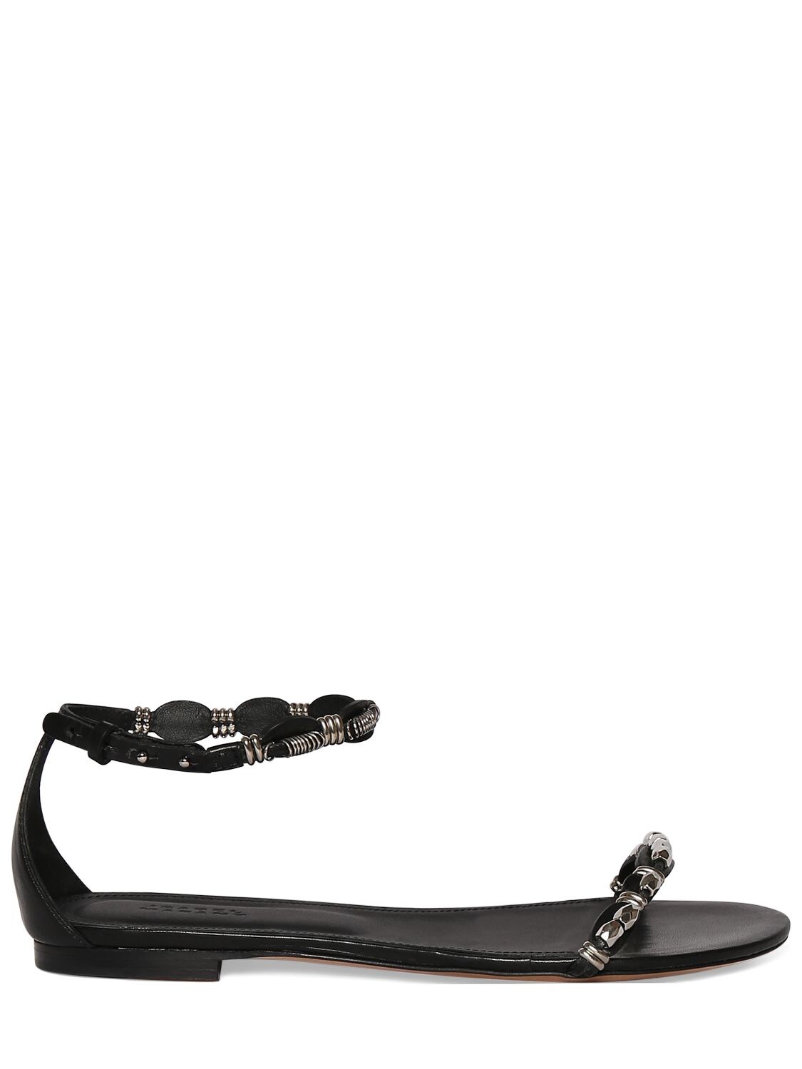 Isabel Marant - 5mm eleksi-gd leather flat sandals - Black | Luisaviaroma