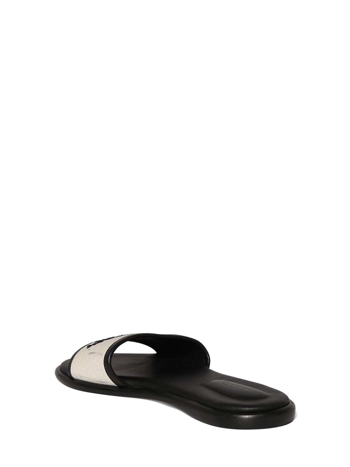 Shop Isabel Marant 10mm Vikee-gz Leather & Canvas Flats In Ecru,black