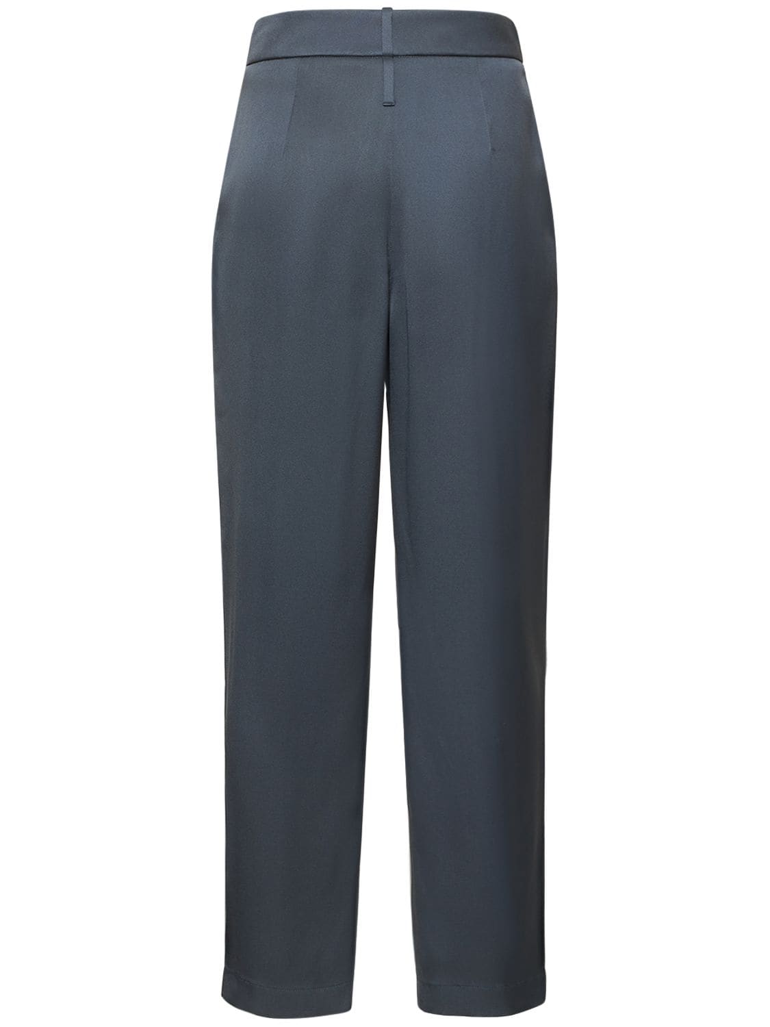 Shop Giorgio Armani Pleated Silk Satin Pants In Indago