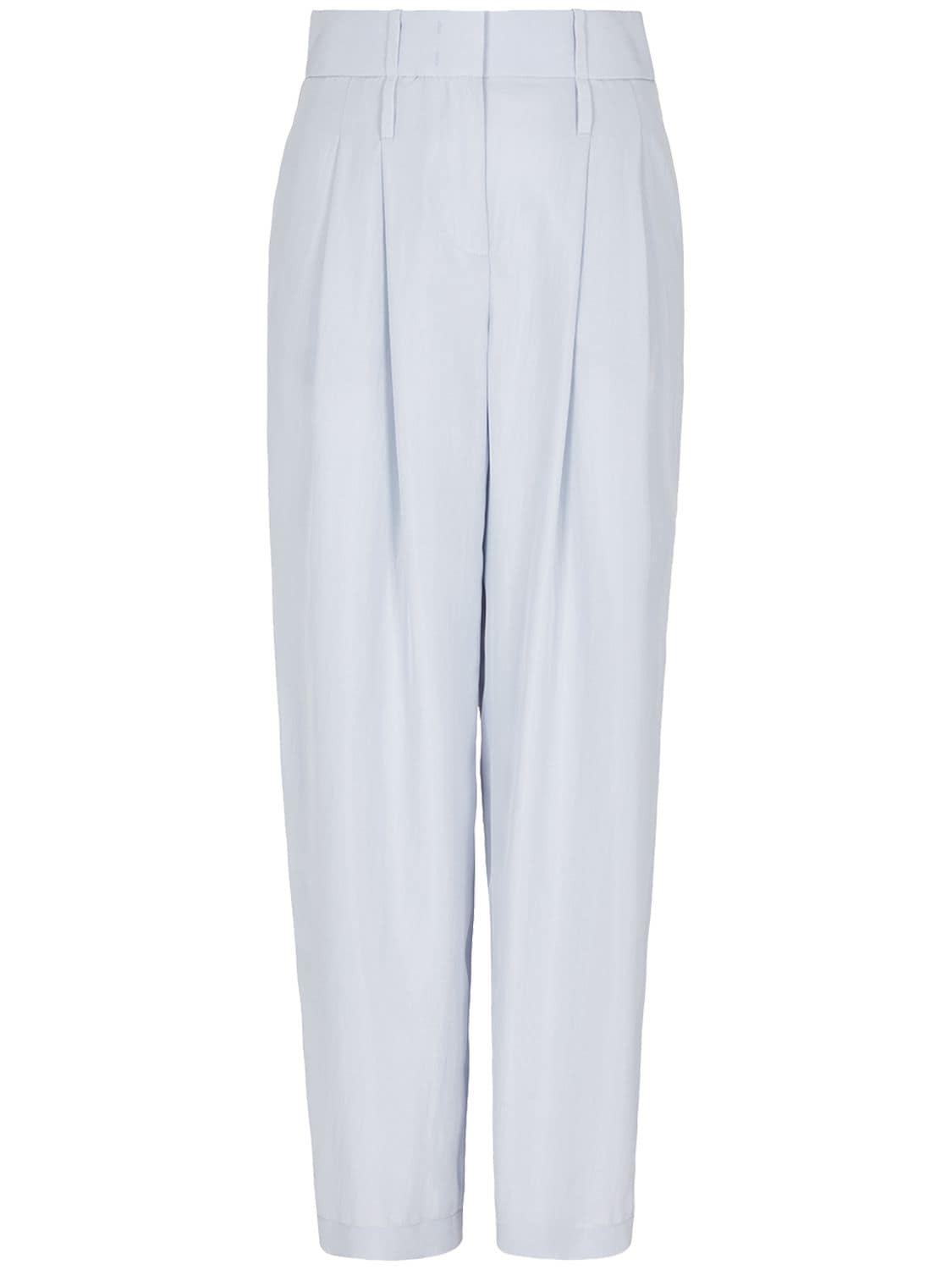 Image of Pleated Silk Crepe High Waist Pants