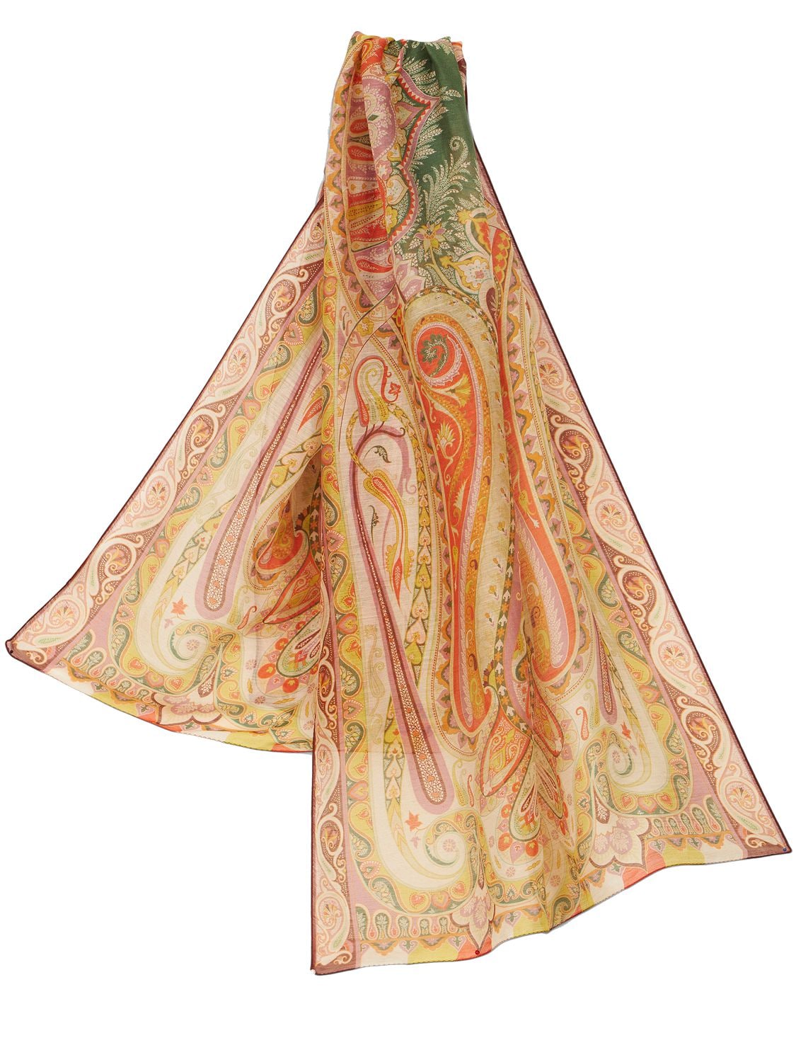 Etro Paisley Pattern-print Scarf In Orange