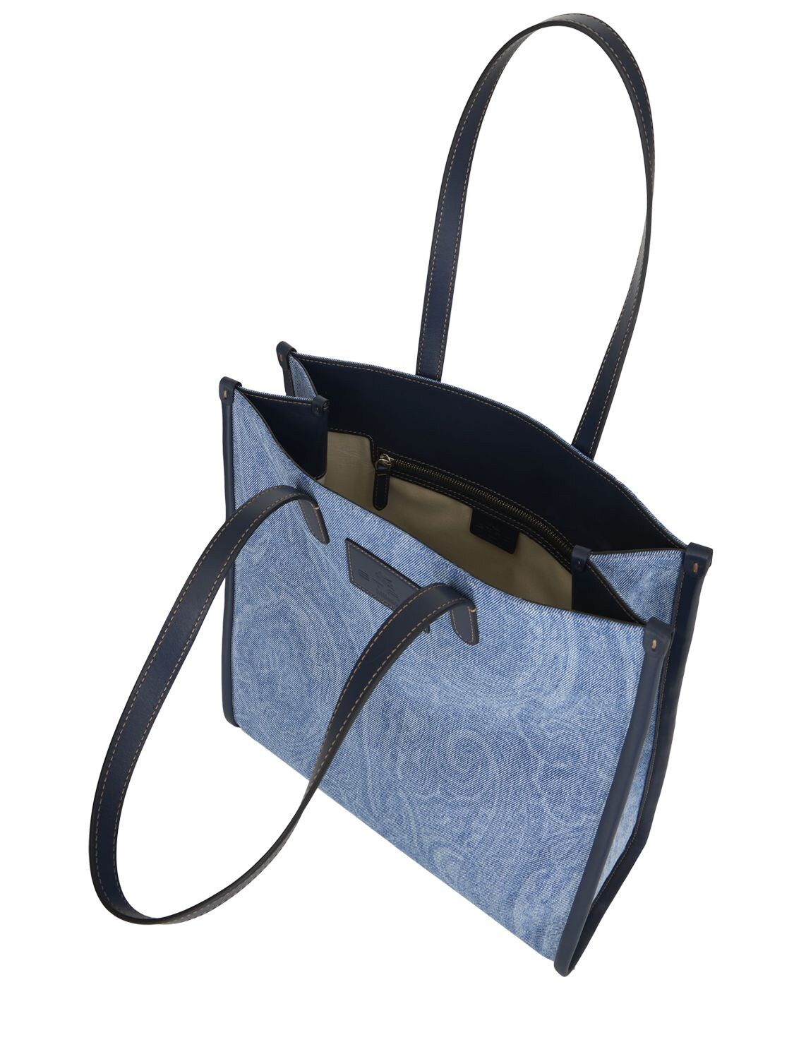 ETRO Paisley Print Cotton Tote Bag Light Blue Male 01