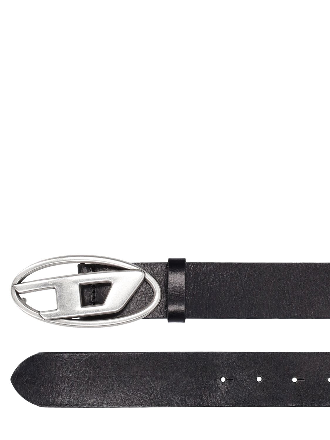 Shop Diesel 4cm D Leather Buckle Belt In Black