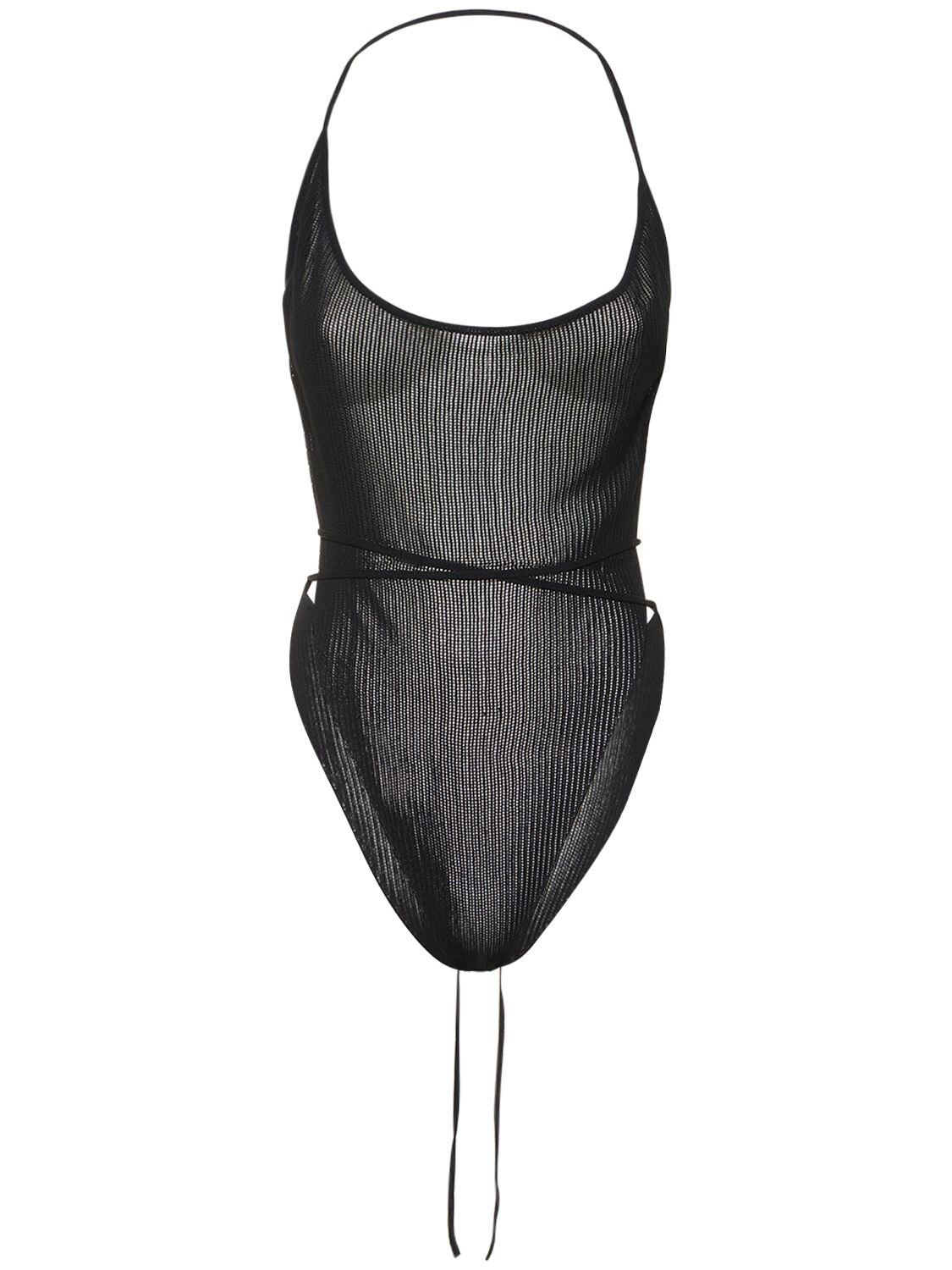 Viscose Knit Halter Neck Bodysuit – WOMEN > CLOTHING > TOPS