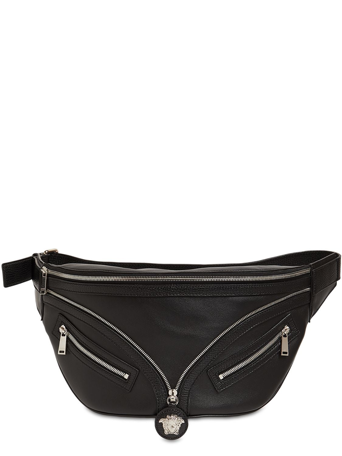 Versace Medusa Leather Belt Bag In Black