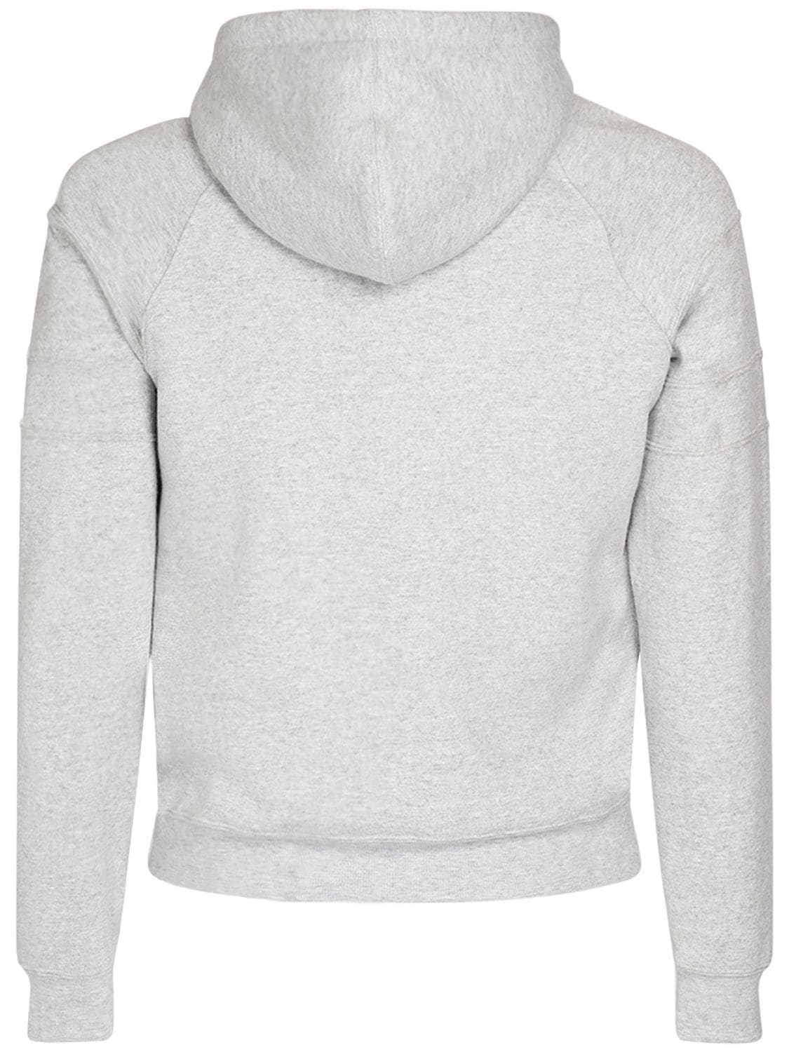 Shop Saint Laurent Embroidered Hoodie In Grey