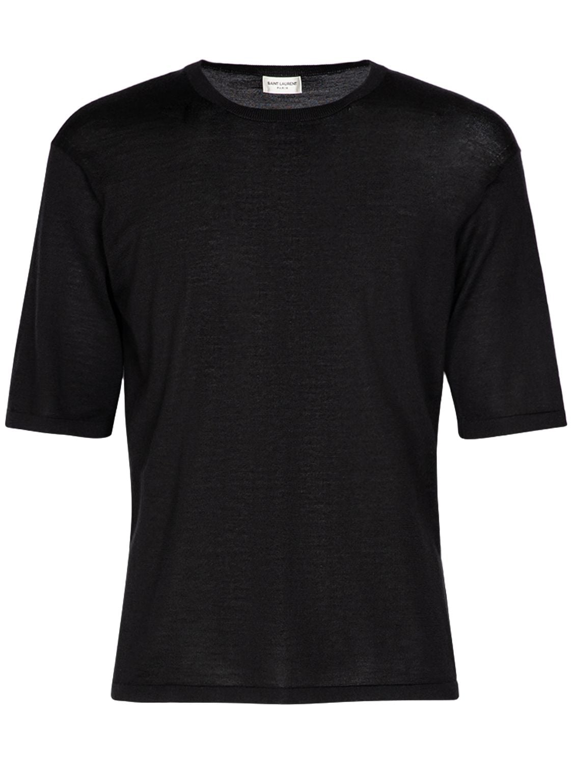 Saint Laurent Cashmere Blend T-shirt In Black