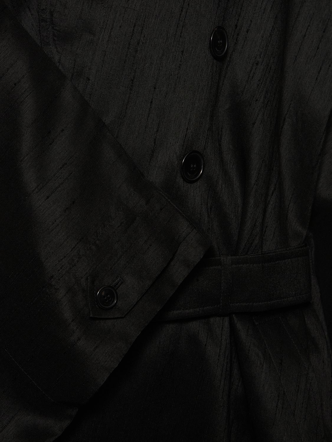 Shop Saint Laurent Djellaba Viscose Blend Trench Coat In Black