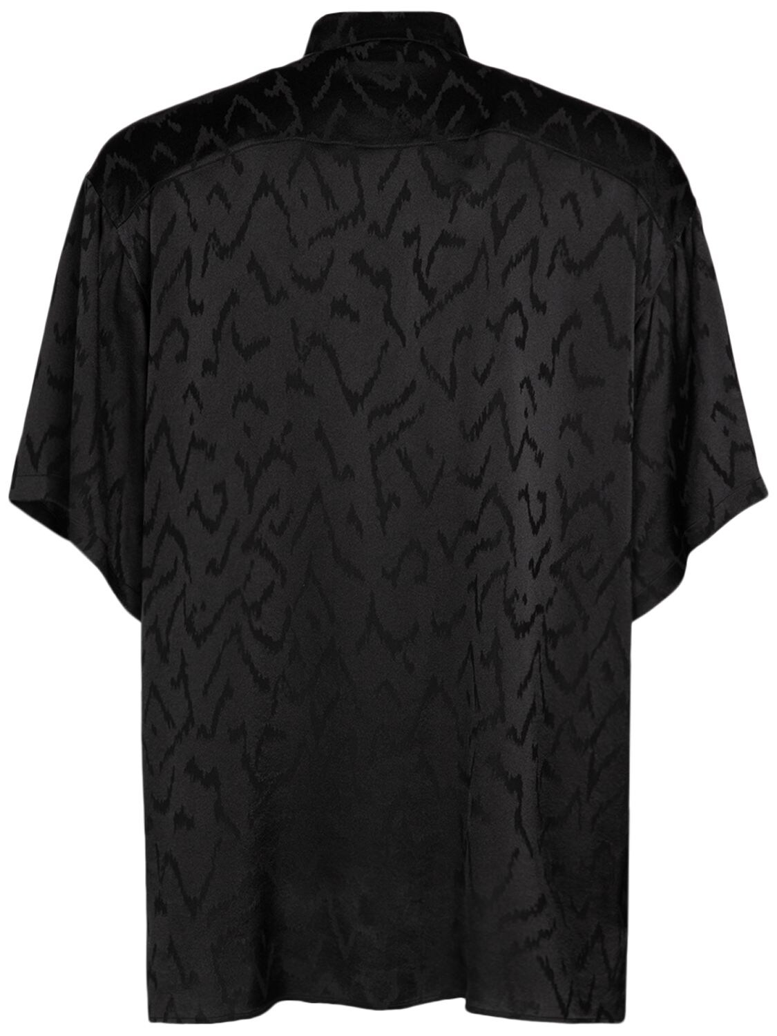 Shop Saint Laurent Silk Overshirt In Black
