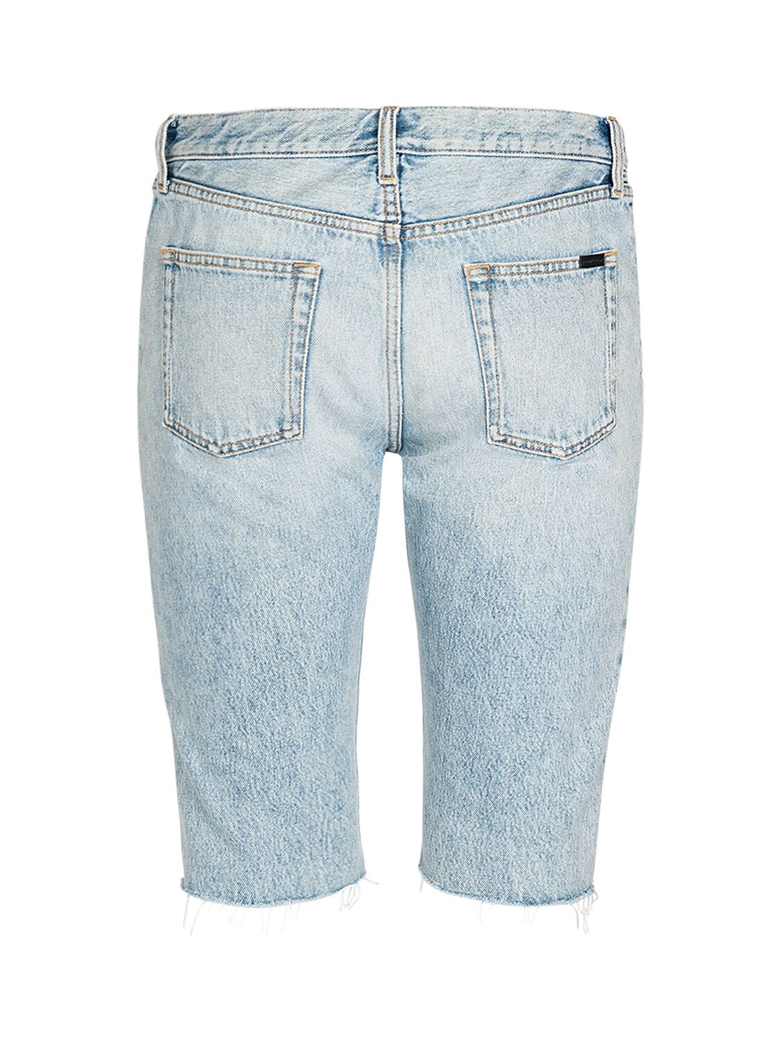 Shop Saint Laurent Relaxed Denim Shorts In Tuscon Blue