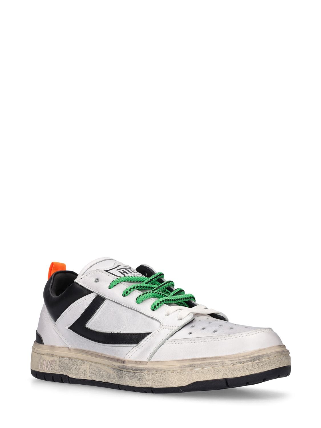 Shop Htc Los Angeles Starlight Leather Low Top Sneakers In White,black