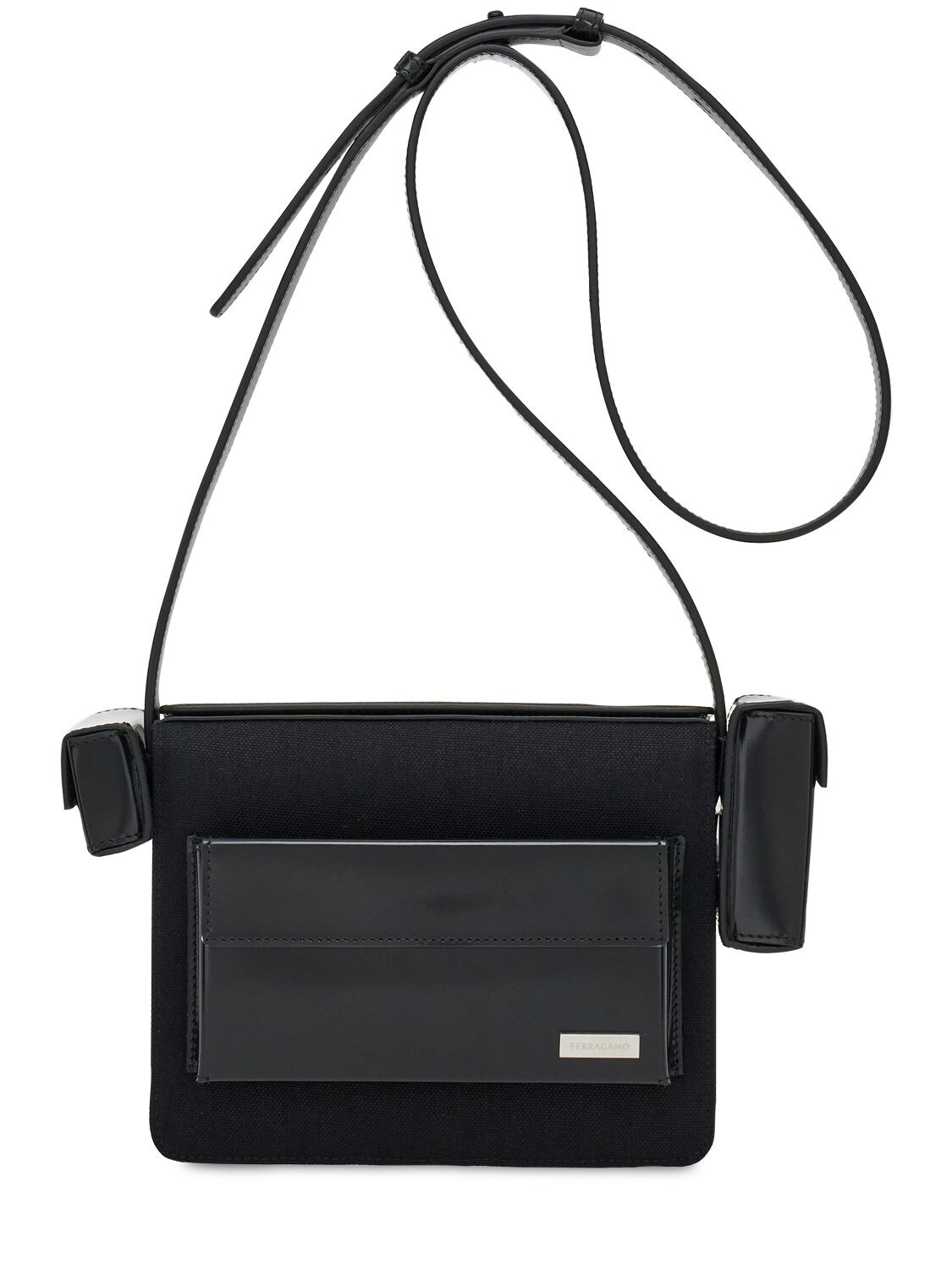 FERRAGAMO LEATHER & NYLON CROSSBODY BAG