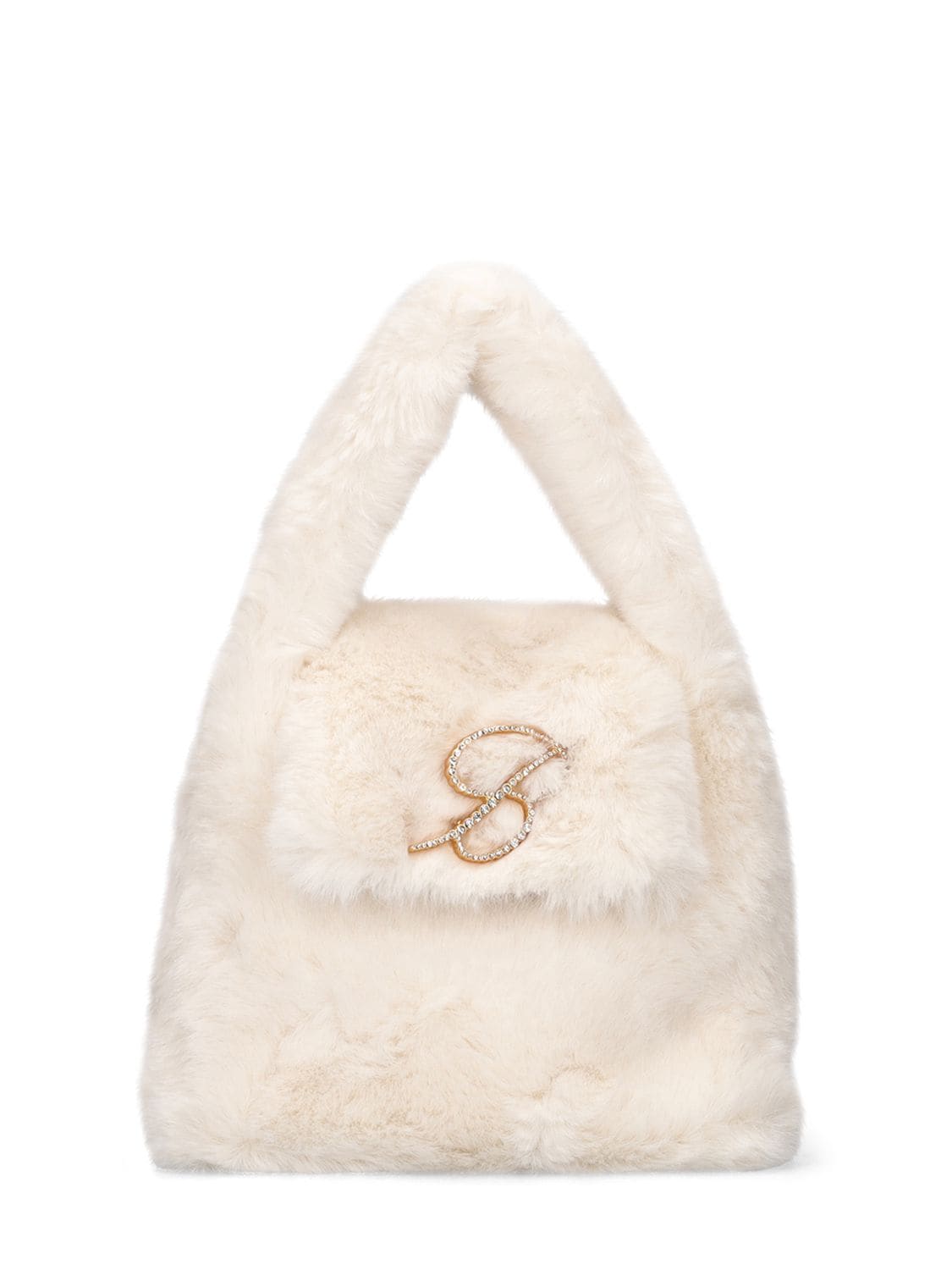BLUMARINE Faux Fur Top Handle Bag