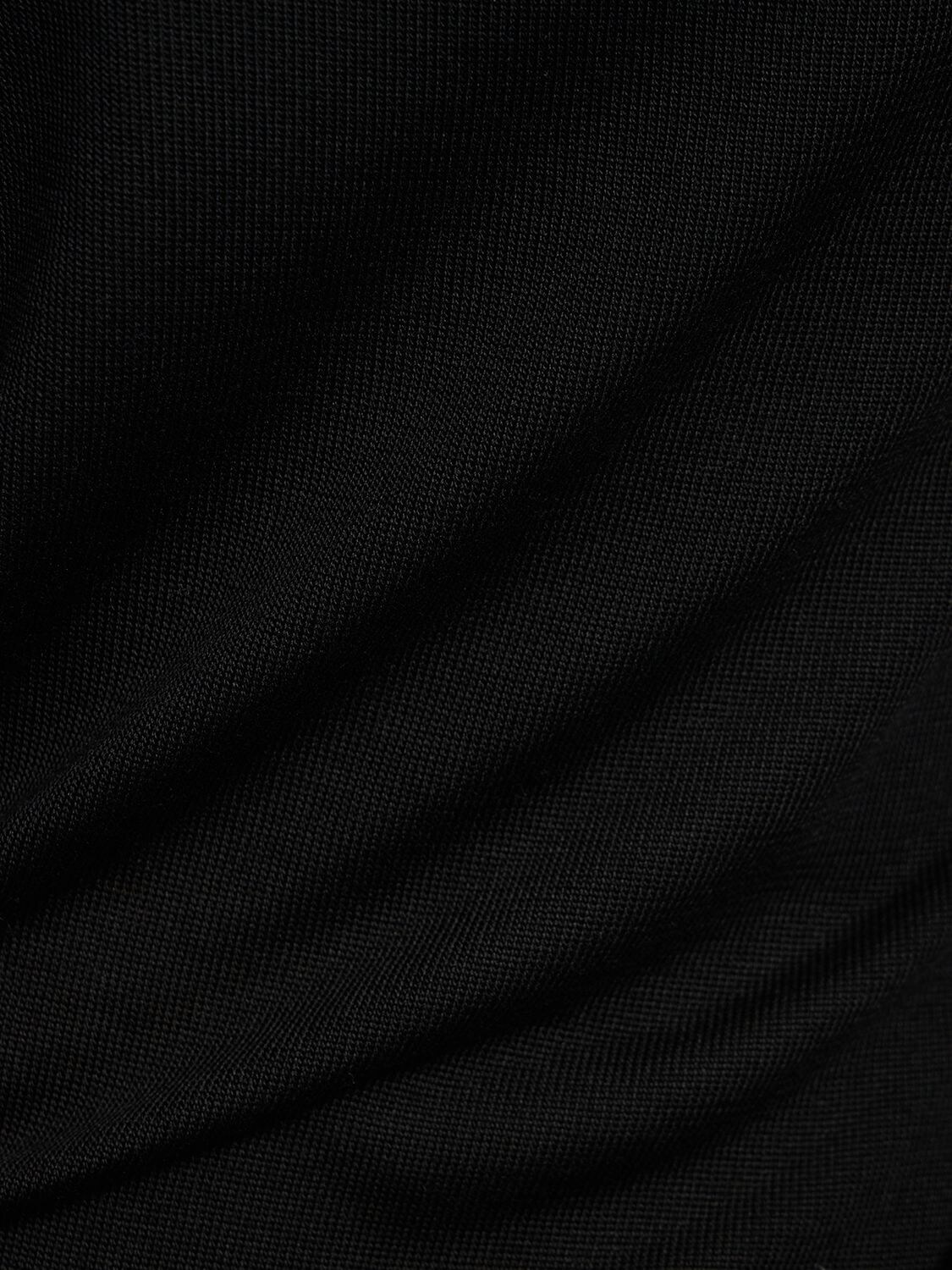 Michael Kors Silk Knit One Sleeve Top In Black