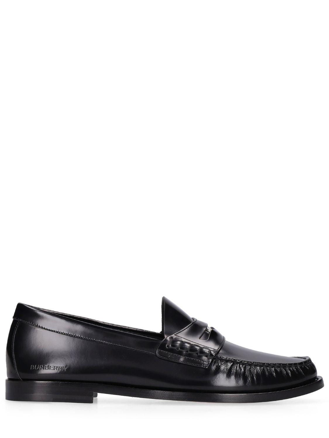 Burberry Rupert Grain Leather Loafers In Black | ModeSens
