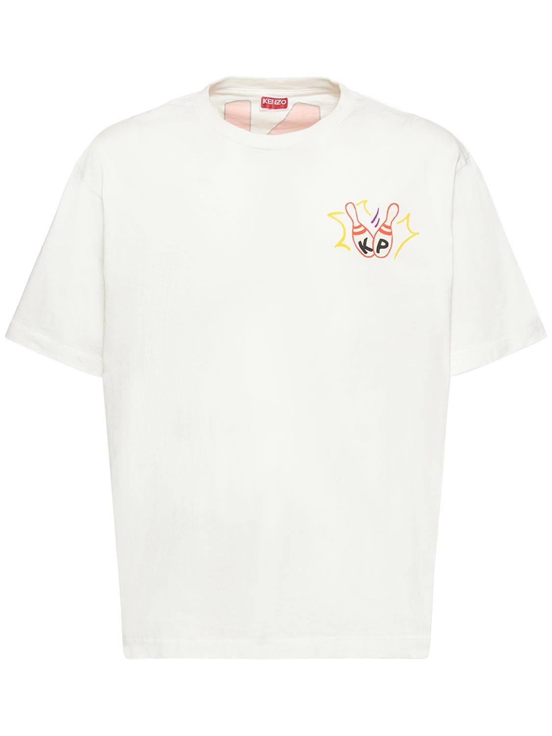 KENZO PARIS Bowling Print Cotton Oversize T-shirt