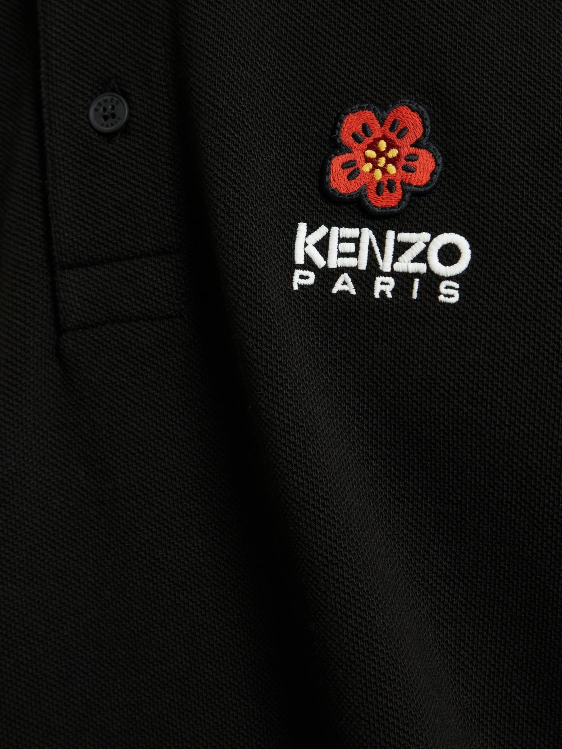 Shop Kenzo Boke Logo Cotton Piquet Polo In Black
