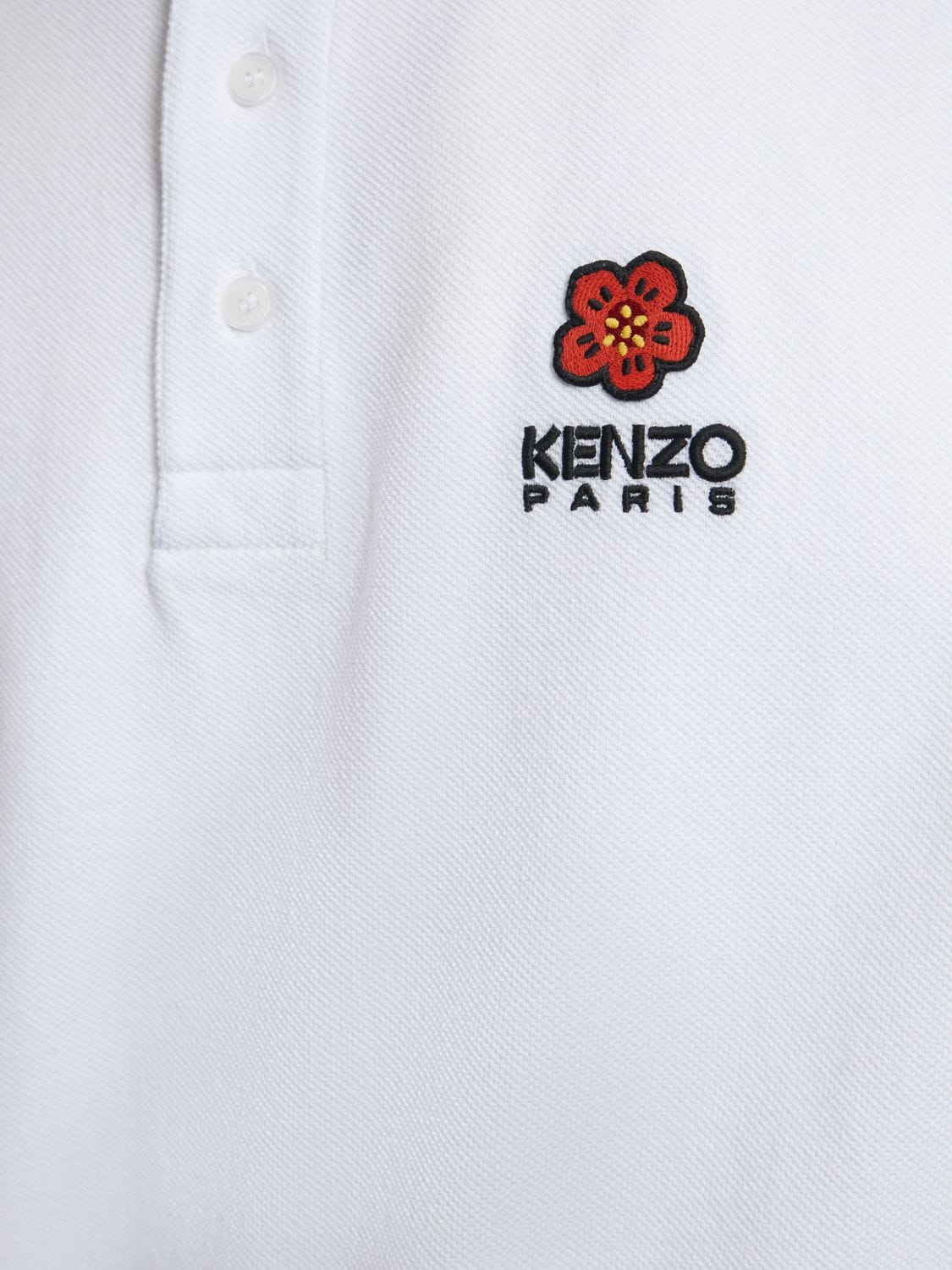 Shop Kenzo Boke Logo Cotton Piquet Polo In White