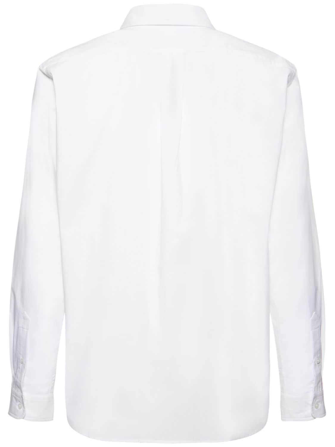 Shop Kenzo Boke Logo Cotton Poplin Shirt In White
