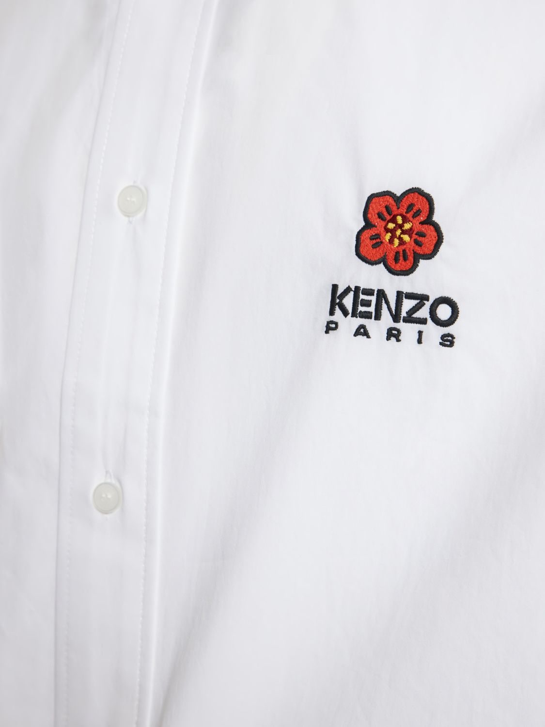 Shop Kenzo Boke Logo Cotton Poplin Shirt In White