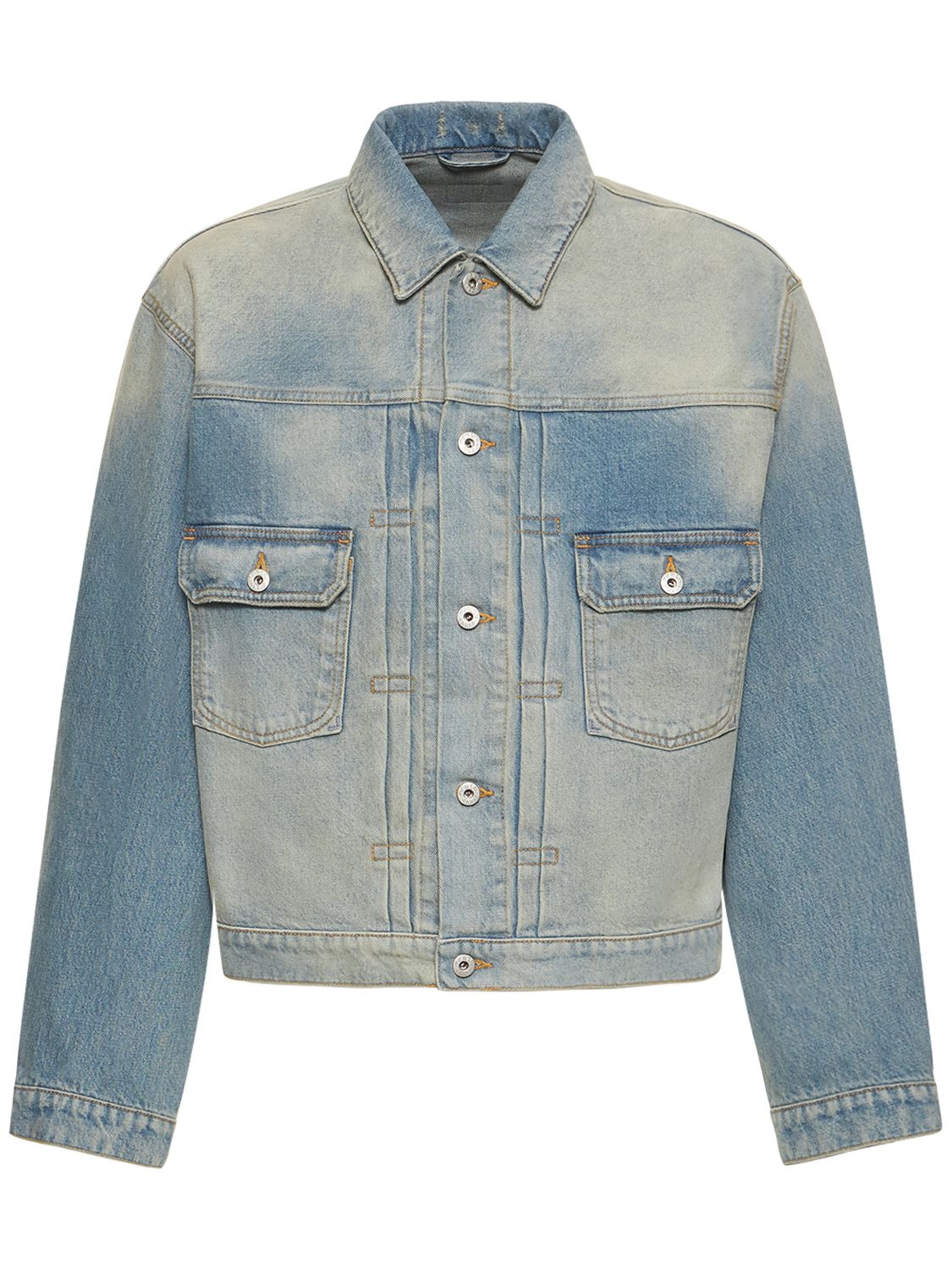 Bleached Cotton Denim Jacket – MEN > CLOTHING > JACKETS