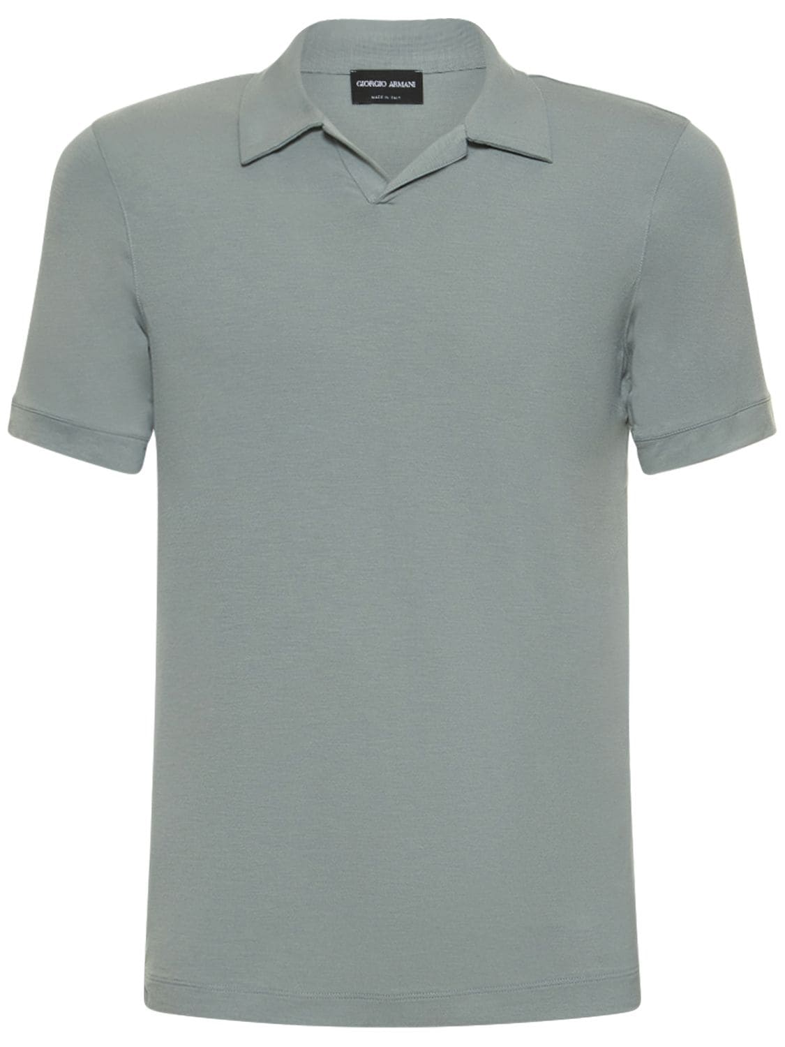 Giorgio Armani Short Sleeve Polo Shirt In Ash