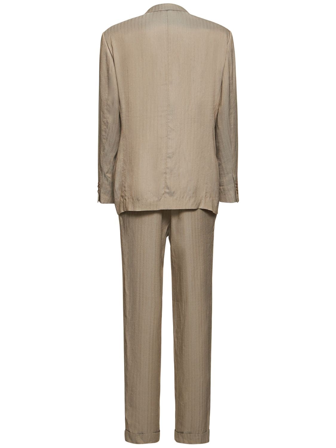 Shop Giorgio Armani Heritage Viscose Blend Suit In Beige