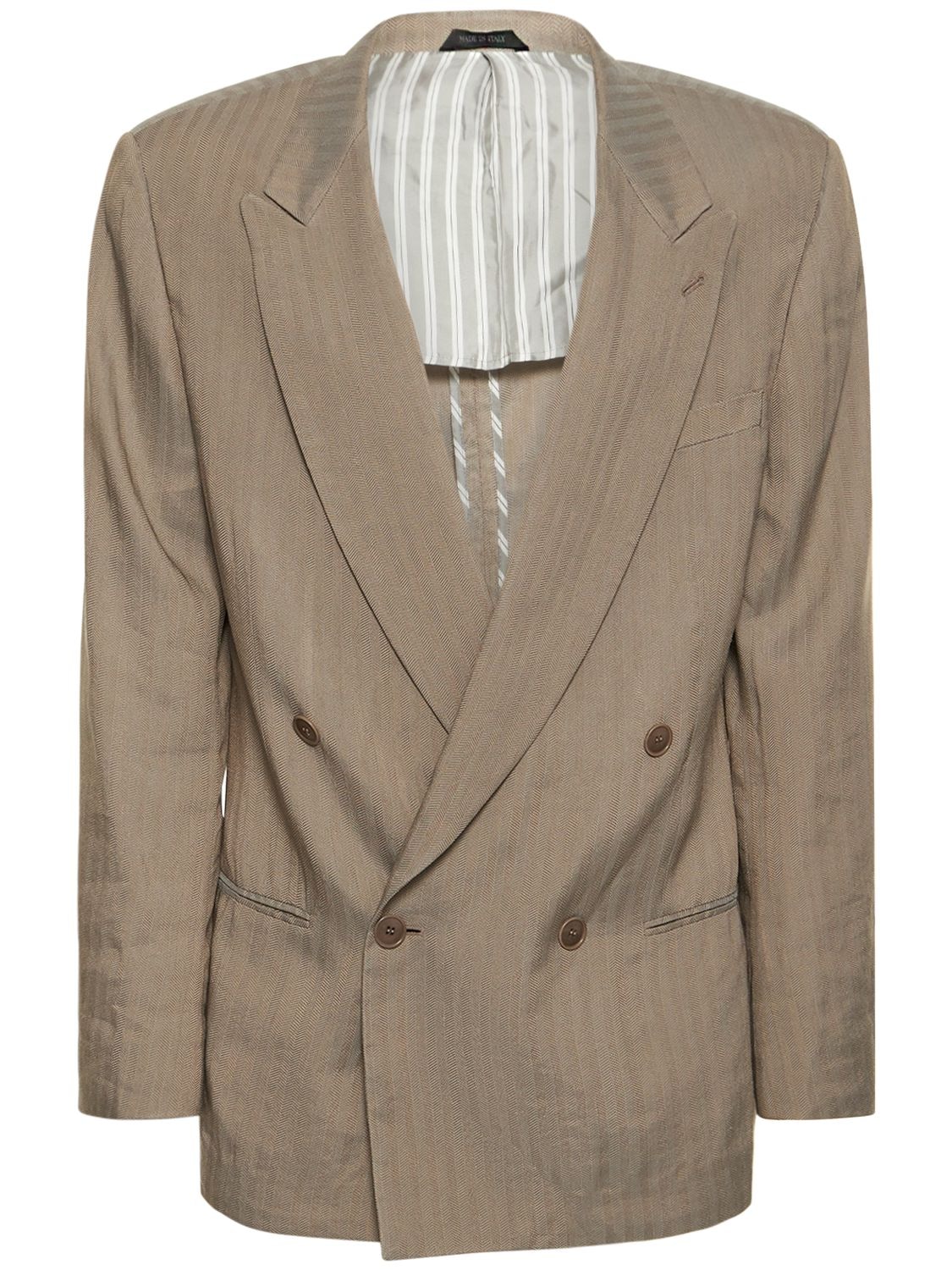 Shop Giorgio Armani Heritage Viscose Blend Suit In Beige