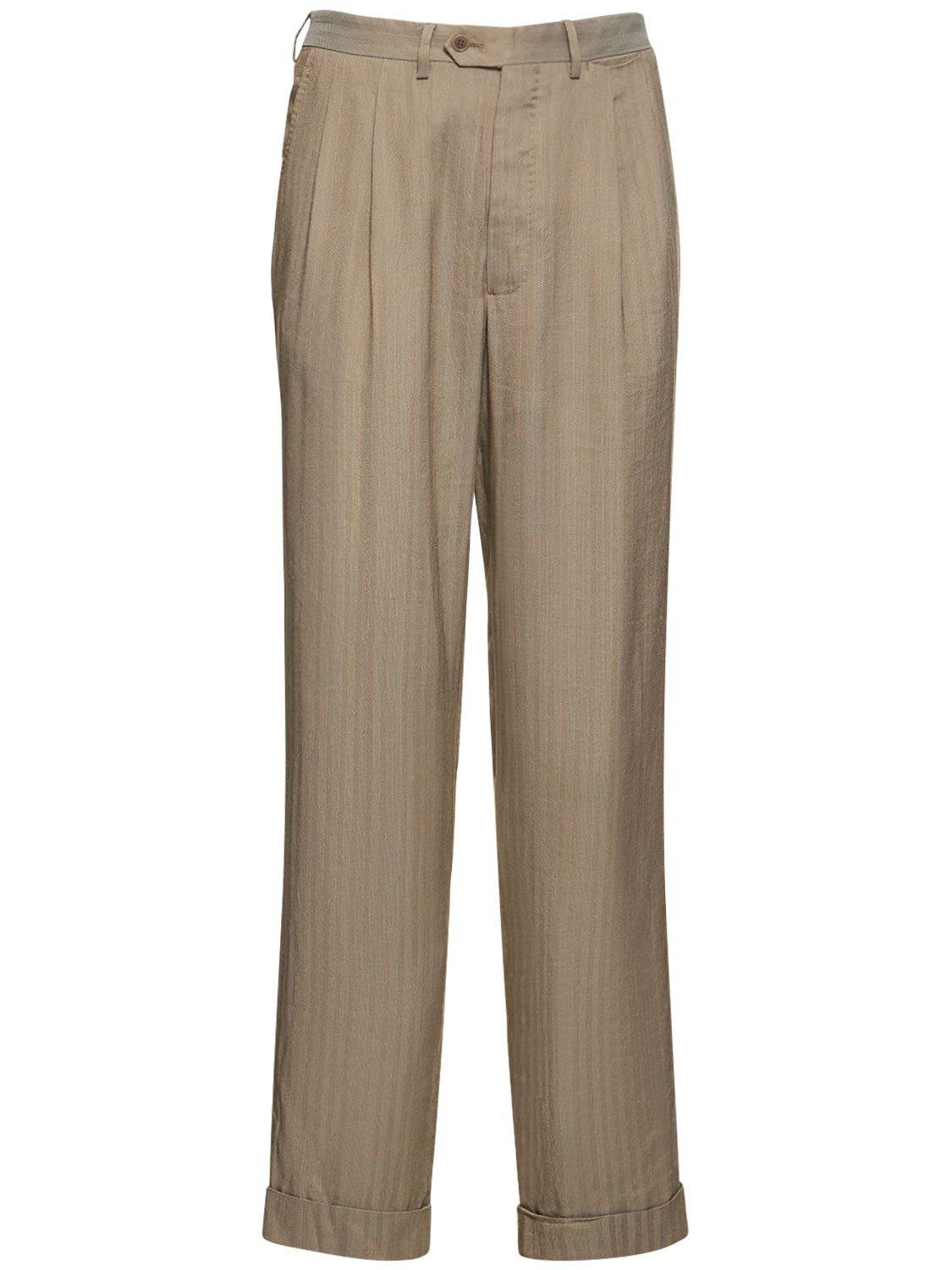 Shop Giorgio Armani Heritage Viscose Blend Suit In Beige