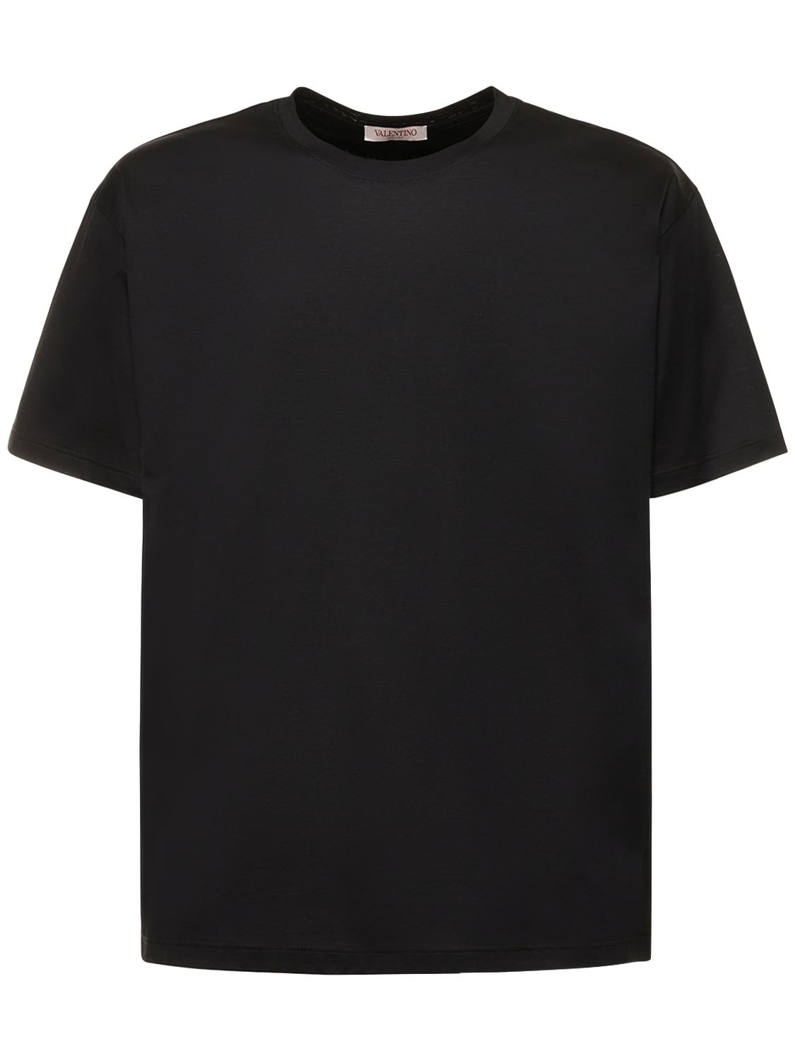 Valentino 棉质平纹针织t恤 In Black