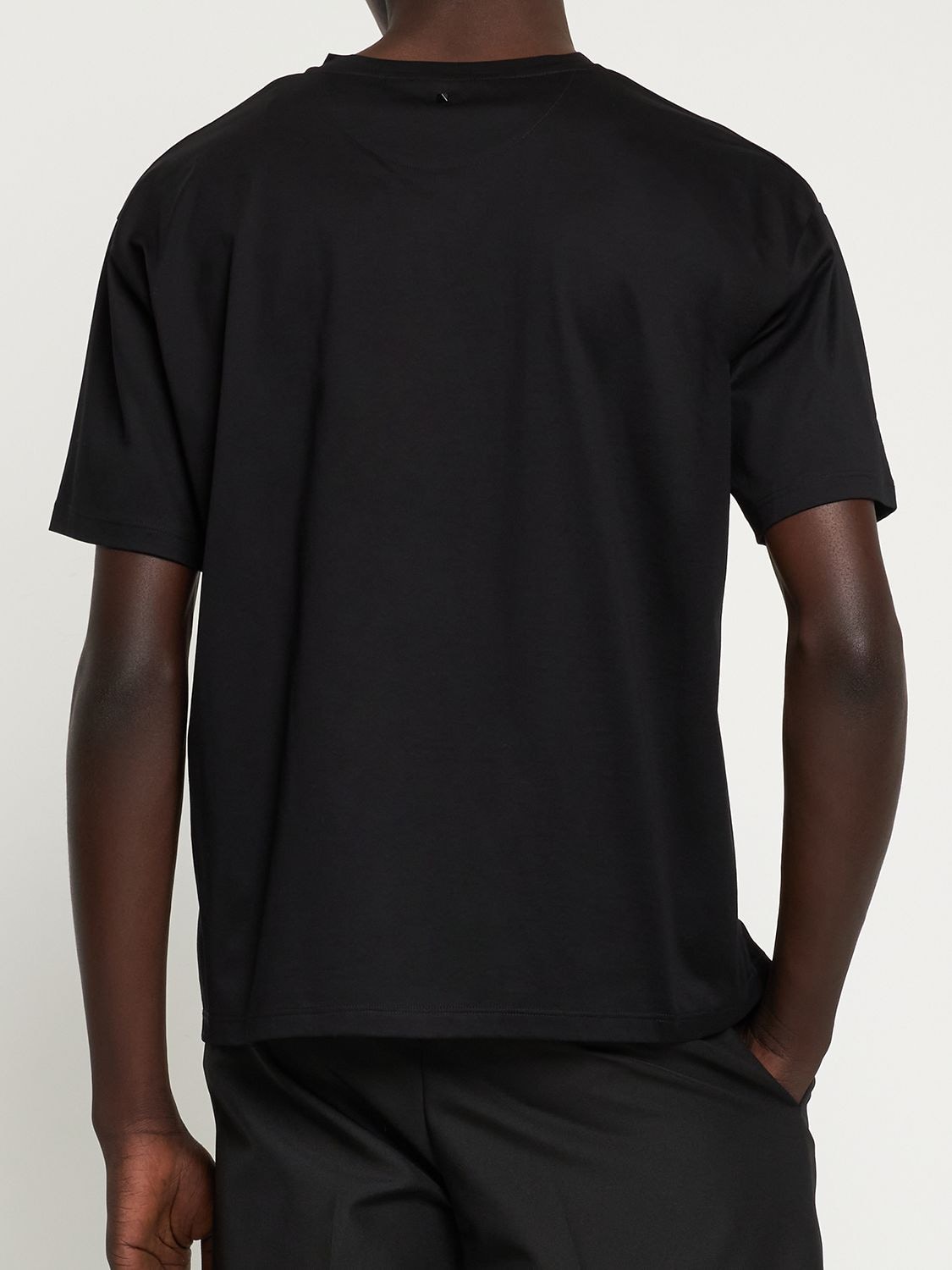 Shop Valentino Cotton Jersey T-shirt In Black