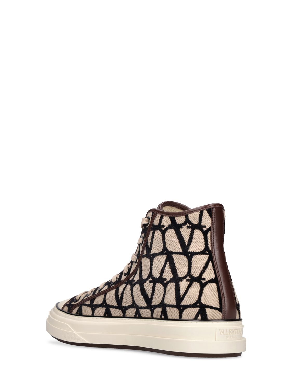 Shop Valentino Toile Iconographe High-top Sneakers In Beige,black