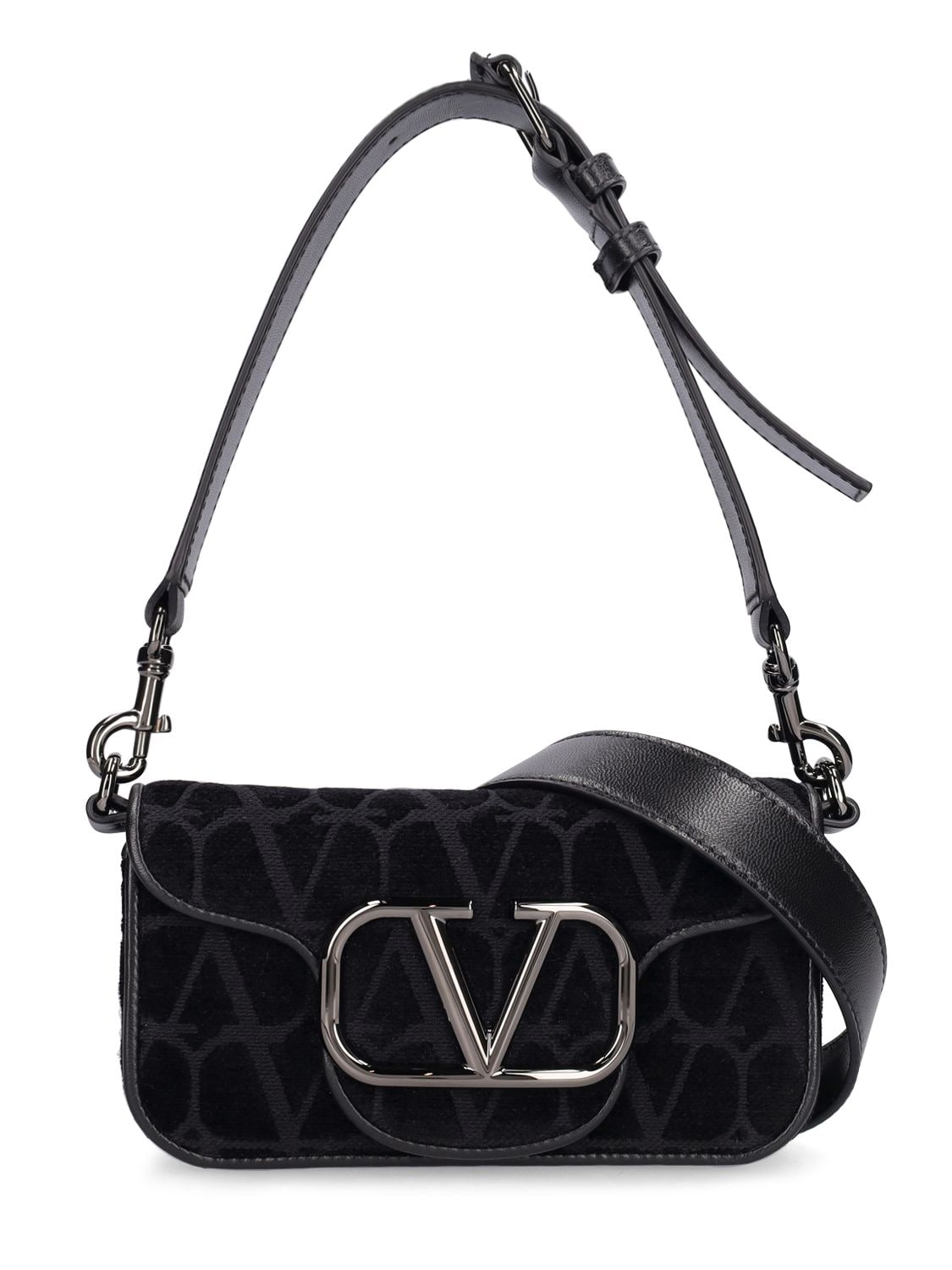 Valentino Garavani Mini Toile Iconographe Shoulder Bag In Black