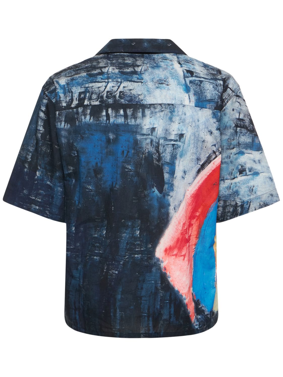 Marni Rainbow Printed Cotton Shirt In Blu | ModeSens